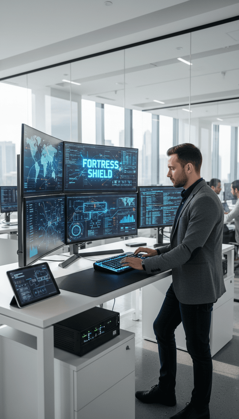 Cybersecurity professional monitoring network security systems